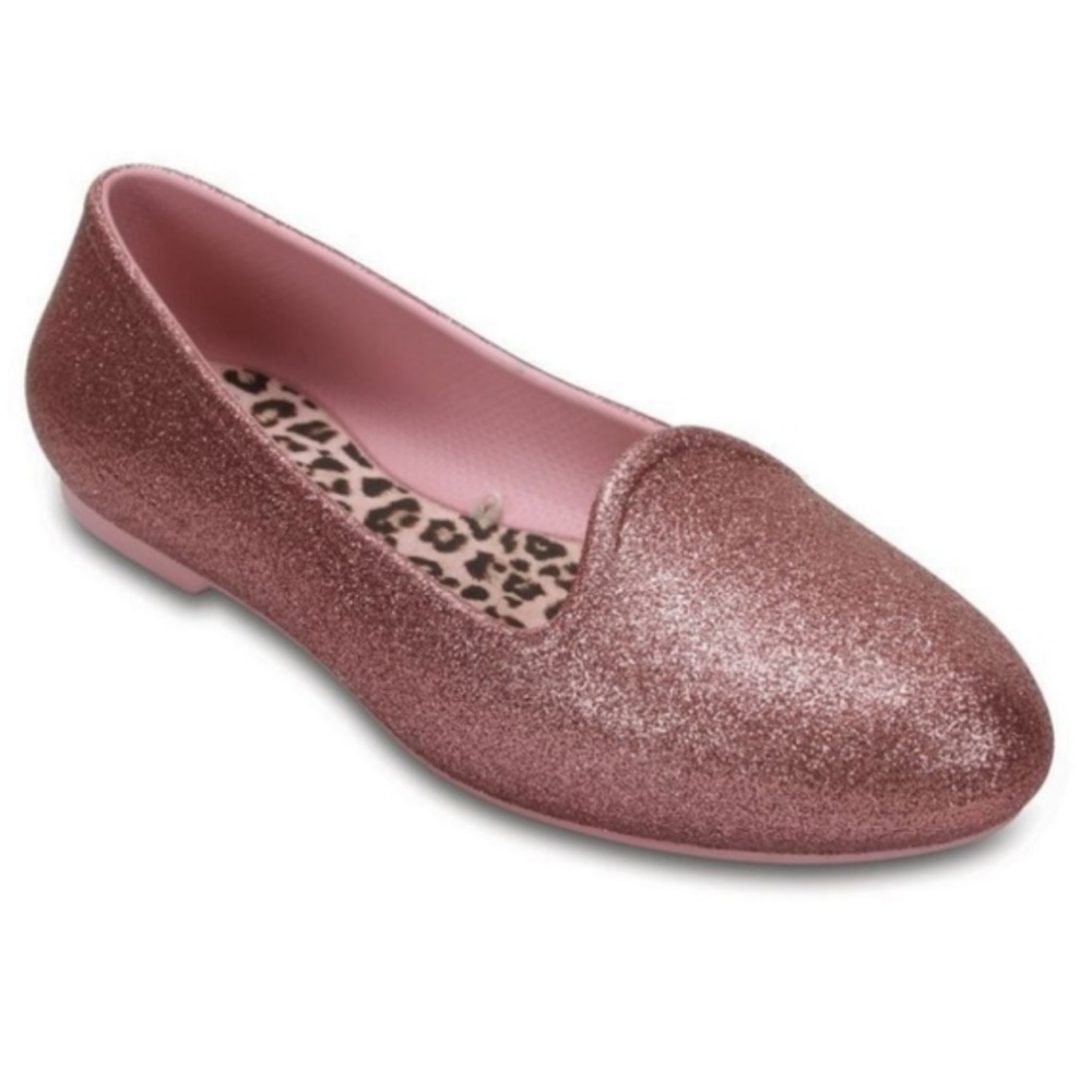 Crocs eve sparkle glitter flats pink size c 13